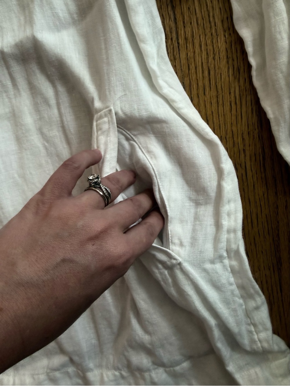 J. Jill White Linen Button-Front Shirt - Picture 3 of 5